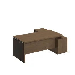 Стол руководителя левый на опорной тумбе ВЕЛАР ВЛ 136 ДТ Дуб табачный / VELAR