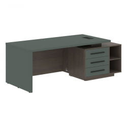 Стол руководителя правый ВЕЛИОН ВCТ 2190 Р Нефрит Дуб Сильвер / VELION VCT R