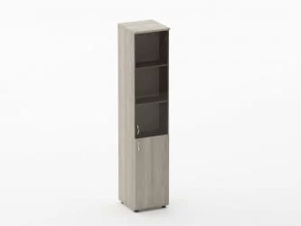 Шкаф высокий со стеклом Твин 16.16.13Пр Дуб Сантана светлый / Twin