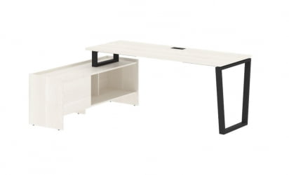 Стол с тумбой ЕДИС ЕВCТ 19614 Ясень Траун Черный / EDIS EVCT