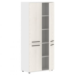 Шкаф с глухими средними и малыми дверьми ЕДИС ЕХCС 85.3 Ясень Траун Мокко Белый / EDIS EHCS