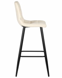 Стул барный ДОБРИН НИCОЛЕ (черные матовые ножки, кремовый велюр (108-113)) / DOBRIN NICOLE