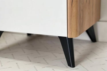 Тумба прикроватная Адам МСА-01 дуб крафт золотой/белое дерево / MSA-01