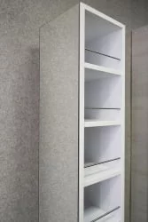 Поворотный квадратный шкаф с зеркалами в полный рост Спика Шелф Белый