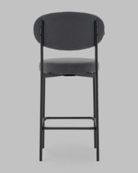 Стул Полубарный Бриф ДД ПБ велюр темно-серый / DD