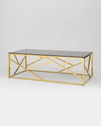 Журнальный стол АРТ ДЕКО 120кс60 золото стекло смоке / 120x60 smoke