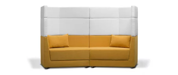 Диван металл Элемент 2Б3 Желтый/Белый