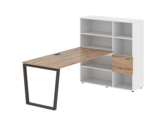 Рабочая станция ЕДИС ЕВРСТ 1217 Дуб Денвер светлый Мокко Белый / EDIS EVRST