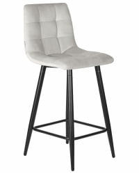 Стул полубарный ДОБРИН ОЛИВИА (черные матовые ножки, светло-серый велюр (108-52)) / DOBRIN OLIVIA