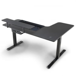 Стол для для компьютера (для геймеров) угловой (левый) c электроприводом ЕУРЕКА ЕРК-Л60Л-Б-ПРО-В1-ЕУ / c EUREKA ERK-L60L-B-PRO-V1-EU