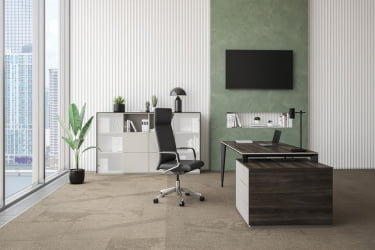 Комплект мебели для кабинета руководителя Атлас №04 Бренсон Трюфель Серый камень Антрацит / Atlas