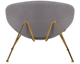 Кресло дизайнерское ДОБРИН ЕМИЛЙ (серая ткань АФ7, золотое основание) 2 шт / DOBRIN EMILY AF7,