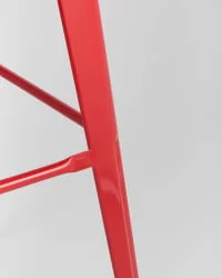 Стул барный Толикс Воод 75.5  со спинкой Красный / Tolix Wood