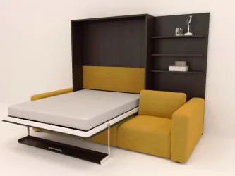 Диван кровать-трансформер Смарт 1 с пуфом 3-в-1 1600 правый Венге