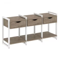 Тумба на регулируемых опорах наборная. Вариант №4 ЛОФТ ВР.Л-ТН-4.О Металл белый Тиквуд темный / LOFT VR.L-TN-4.O