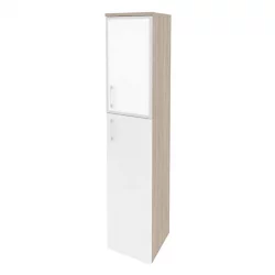 Шкаф высокий узкий правый ОНИКС О.СУ-1.7Р(Р) вхите Дуб Аттик/Белый / ONIX O.SU-1.7R(R) white