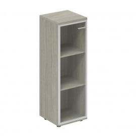 Шкаф средний со стеклом, задняя стенка ЛДСП (левый) Винг ВН.812.ОЛ.АЛ.Л Дуб светлый / Wing WN.812.OL.AL.L