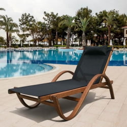 Шезлонг-лежак Мальта АФМ-511А Блаcк / AFM-511A Black