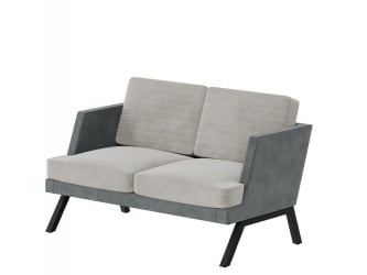 Диван двухместный Алдо ALD-02L Сторм 022/Сторм 017/Металл Черный 1430*875*890 / Storm 022/Storm