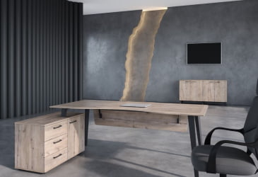 Кабинет руководителя ДЖАЙ №4 Дуб Каньон Антрацит / JAY