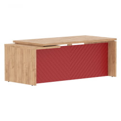 Стол руководителя правый Торр ЛУКС ТЛCТ 209 Р Дуб Бофорд Красный / Torr LUX TLCT R