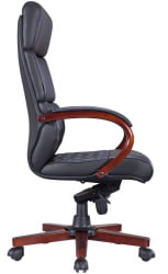 Кресло для руководителя Еверпроф Пресидент Воод Экокожа Черный / Everprof President Wood