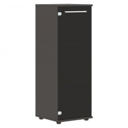 Шкаф-колонка со стеклянной дверью левый ЕДИС ЕМCС 42.2 Л Белый Мокко / EDIS EMCS L