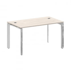 Стол руководителя П-обр. м/к Оникс Директ Люкс М-О.МП-СРР-3.8 Денвер Светлый/Нержавеющая Сталь/Хром / M-O.MP-SRR-3.8