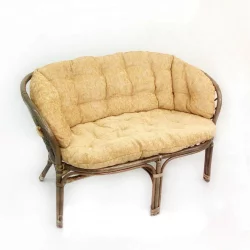 Диван Багама 2х местный, подушки светлые или коричневые полные Бахама8 венге матовый / Bahama8