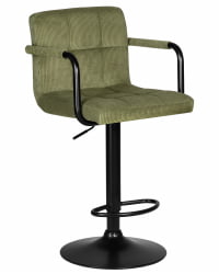 Стул барный ДОБРИН КРУГЕР АРМ БЛАCК (зеленый вельвет (ЛАР-Е2041-7)) / DOBRIN KRUGER ARM BLACK (LAR-E2041-7))