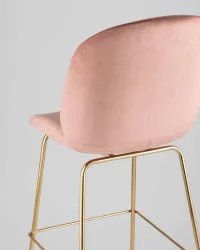 Стул барный Беетле Лите ПУ со спинкой Пудровый / Beetle Lite PU