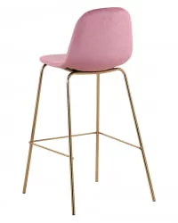 Стул барный Валенсия Пыльно-розовый с золотыми ножками