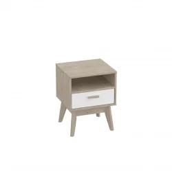 Тумба дизайнерская Калгари 04 Дуб натуральный светлый-белый матовый