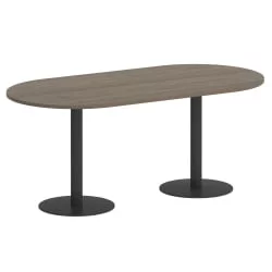 Стол овальный ХОМЕ ОФФИCЕ ВР.СП-5-180.1 Вяз Благородный/Антрацит металл / HOME OFFICE VR.SP-5-180.1