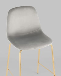 Стул полубарный Валенсия СН велюр Серый золотые ножки / SN