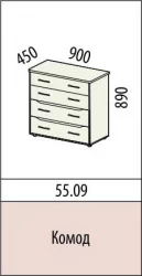 Тумбочка для детской Мегаполис 55.09 Сосна Астрид