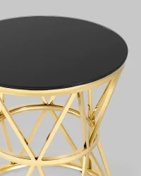 Журнальный стол ВИВА 50кс50 Золото (стекло черное) / 50x50