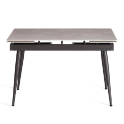 Раздвижной стол Лорд Грей/Лорд Грей столешница керамика (матовая) /опоры металл, светло-серый/черный, (120+30+30)кс80кс75 см / Lord Grey/Лорд (120+30+30)x80x75