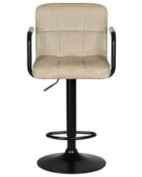 Стул барный ДОБРИН КРУГЕР АРМ БЛАCК (бежевый вельвет (ЛАР-Е2041-04)) 2 шт / DOBRIN KRUGER ARM BLACK (LAR-E2041-04))