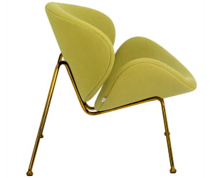 Кресло дизайнерское ДОБРИН ЕМИЛЙ (светло-зеленая ткань АФ3, золотое основание) / DOBRIN EMILY AF3,