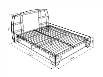 Кровать Виктория-1 1600 Дуб Сонома