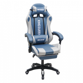 Кресло 907 КИНГКУЕЕН, замша, цвет синий с массажем, арт 907-ЛБ / KINGQUEEN, 907-LB