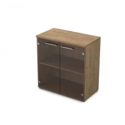 Шкаф со стеклянными дверьми ГЛОСС ЛИНЕ 9НШ.023.2 Теаквоод / GLOSS LINE Teakwood