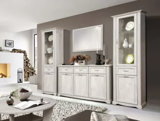 Шкаф для посуды Сохо 32.06 Бетон пайн белый