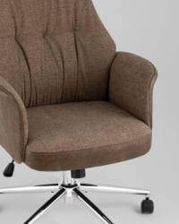 Кресло офисное ТопЧаирс Неома коричневый экокожа ткань / TopChairs Neoma