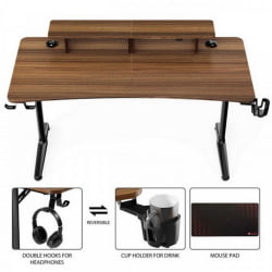 Геймерский стол ЕУРЕКА ГИП 60 Валнут / EUREKA GIP Walnut