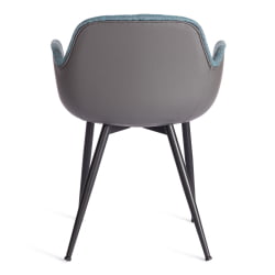 Стул ВАЛЕНТИНО (мод. ПC45-2) металл/экокожа/ткань, 55 х 58 х 81 см, Туркуоисе (бирюзовый)/Грей (серый)/черный / VALENTINO (mod. PC45-2) Turquoise (бирюзовый)/Grey