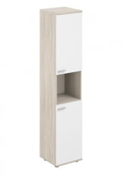 Шкаф высокий с нишей правый Сигма СГ.846.ОЛ.ВХ.ВХ.Р Дуб светлый Белый / Sigma SG.846.OL.WH.WH.R