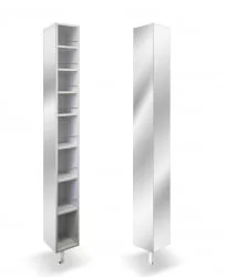 Поворотный квадратный шкаф с зеркалами в полный рост Спика Шелф Белый