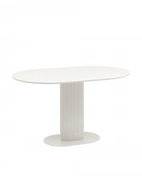Стол овальный обеденный Мйстерй 130*80 белый / Mystery